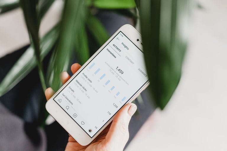 A phone screen displaying Instagram profile insights.