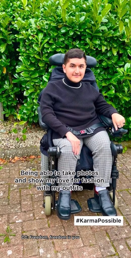 Social media content from the Karma campaign by an influencer