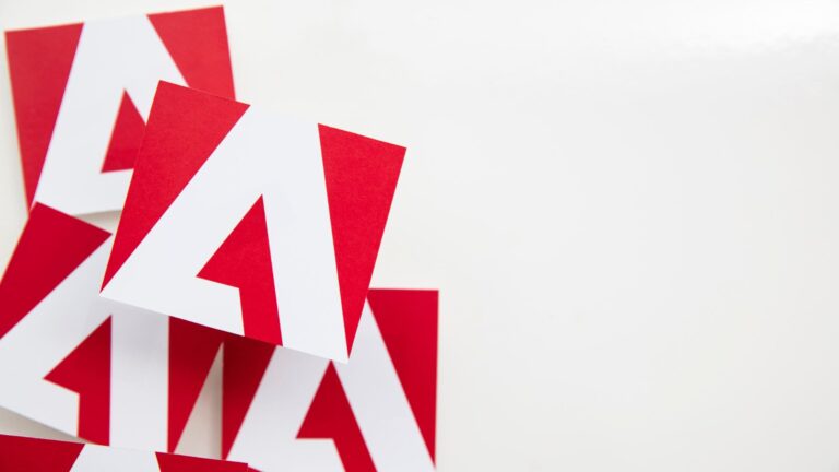 Adobe logos on a white background.