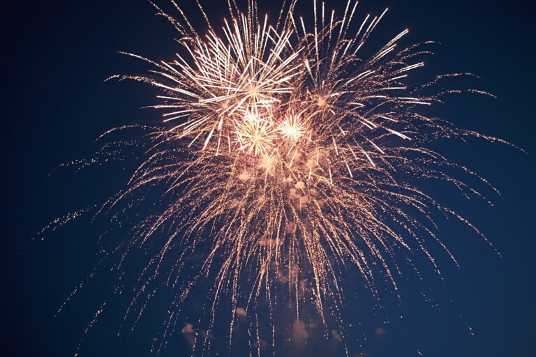 A sky at night with fireworks.