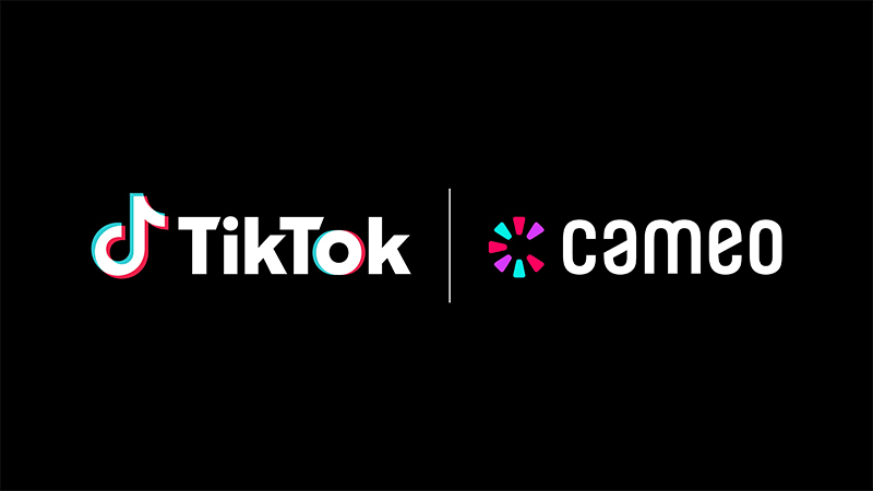 TikTok and Cameo logos next to each other.
