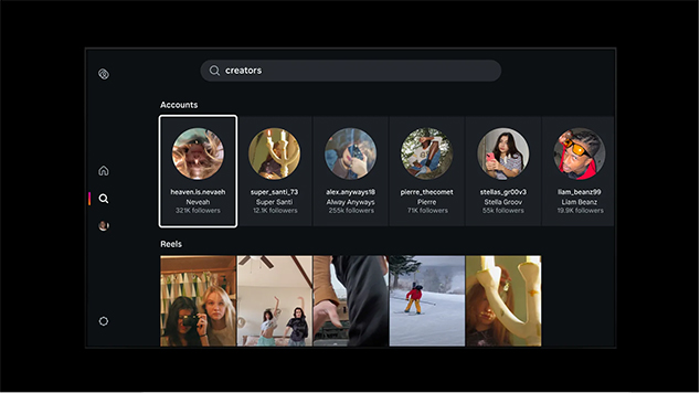 Showcase of how Instagram would look as a television app.