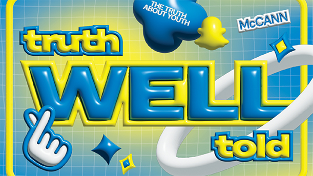 Y2K style graphic in a 3D balloon-style. There are individual words on the graphic about truth and wellness, underneath a title that reads "The Truth About Youth."
