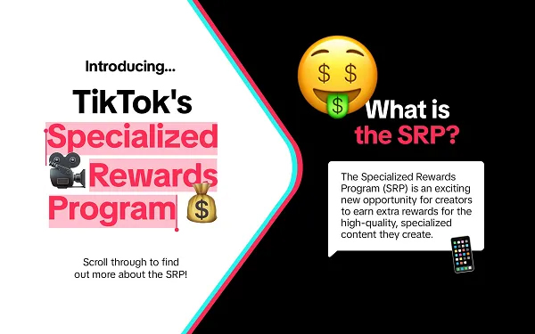 Graphic from TikTok explaining their new Specialised Rewards Program.