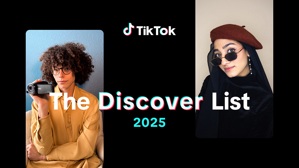 Header graphic from TikTok titled: "The Discover List 2025." It has two portrait images of two of the creators included.