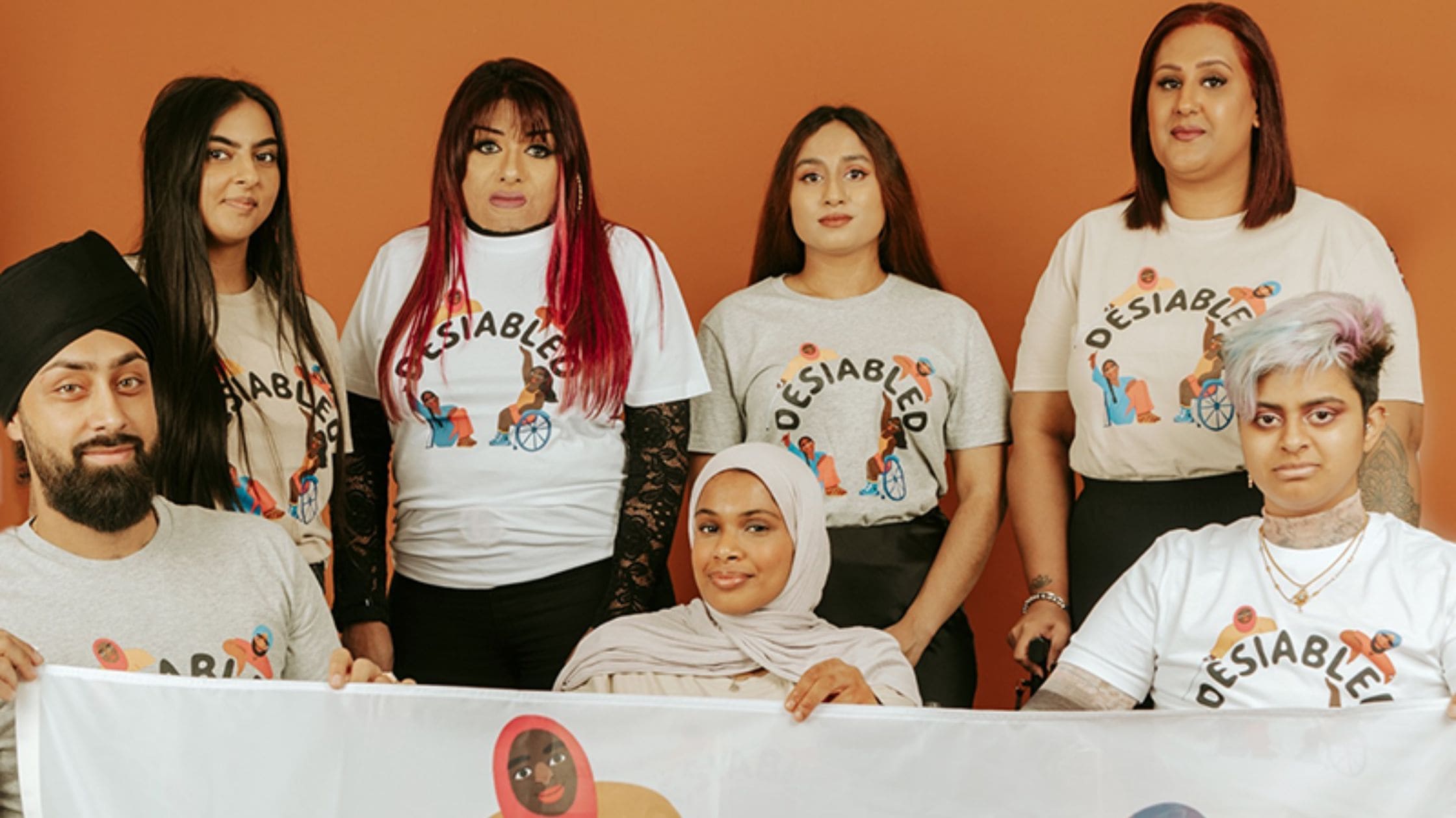 Umaymah poses with other South Asian disabled creators.