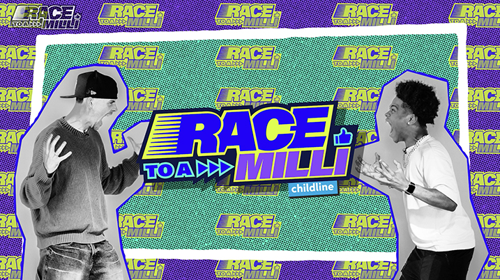 Thumbnail of two men shouting in a rough, cut-out style graphic. Text in the middle reads: "Race to a Milli."