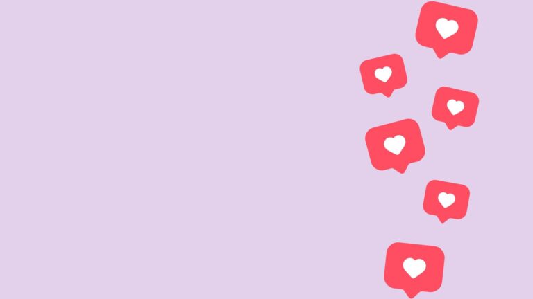 Purple Backgroup with Instagram heart emojis suggesting going viral.