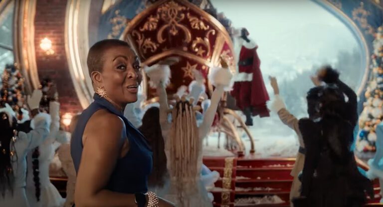 Bridgerton star Adjoa Andoh stars as Mrs. Claus in the Boots Christmas Advert, getting all of the beauty presents ready for Santa to deliver.
