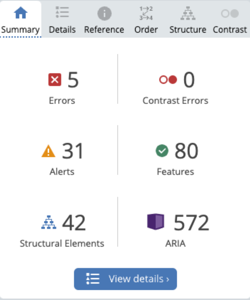 Screenshot of the wave evaluation tool alerts and errors