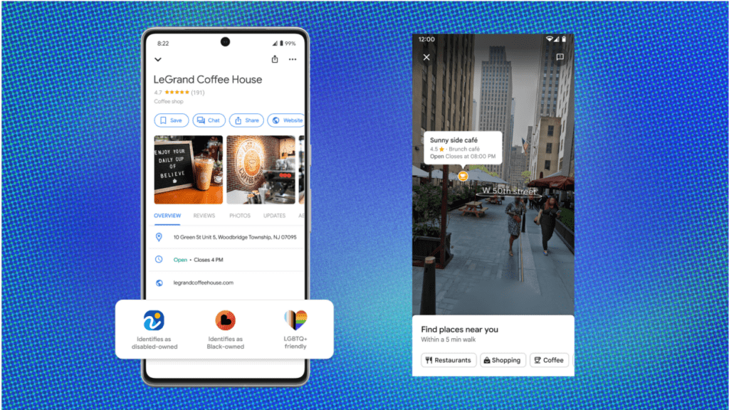 Two phone screens showing the 'disabled-owned' label and the Live View feature.